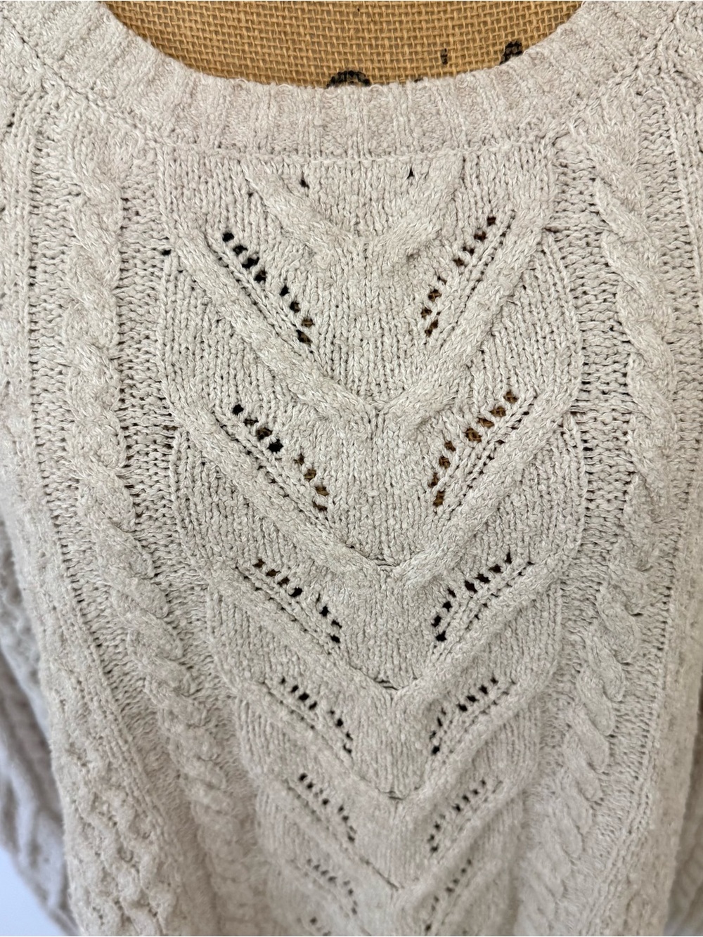 Peruvian Connection Oatmeal Pima Cotton Sweater XL - Picture 3 of 10